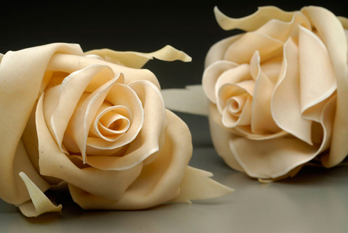 Ivory Roses Sculpture Detail